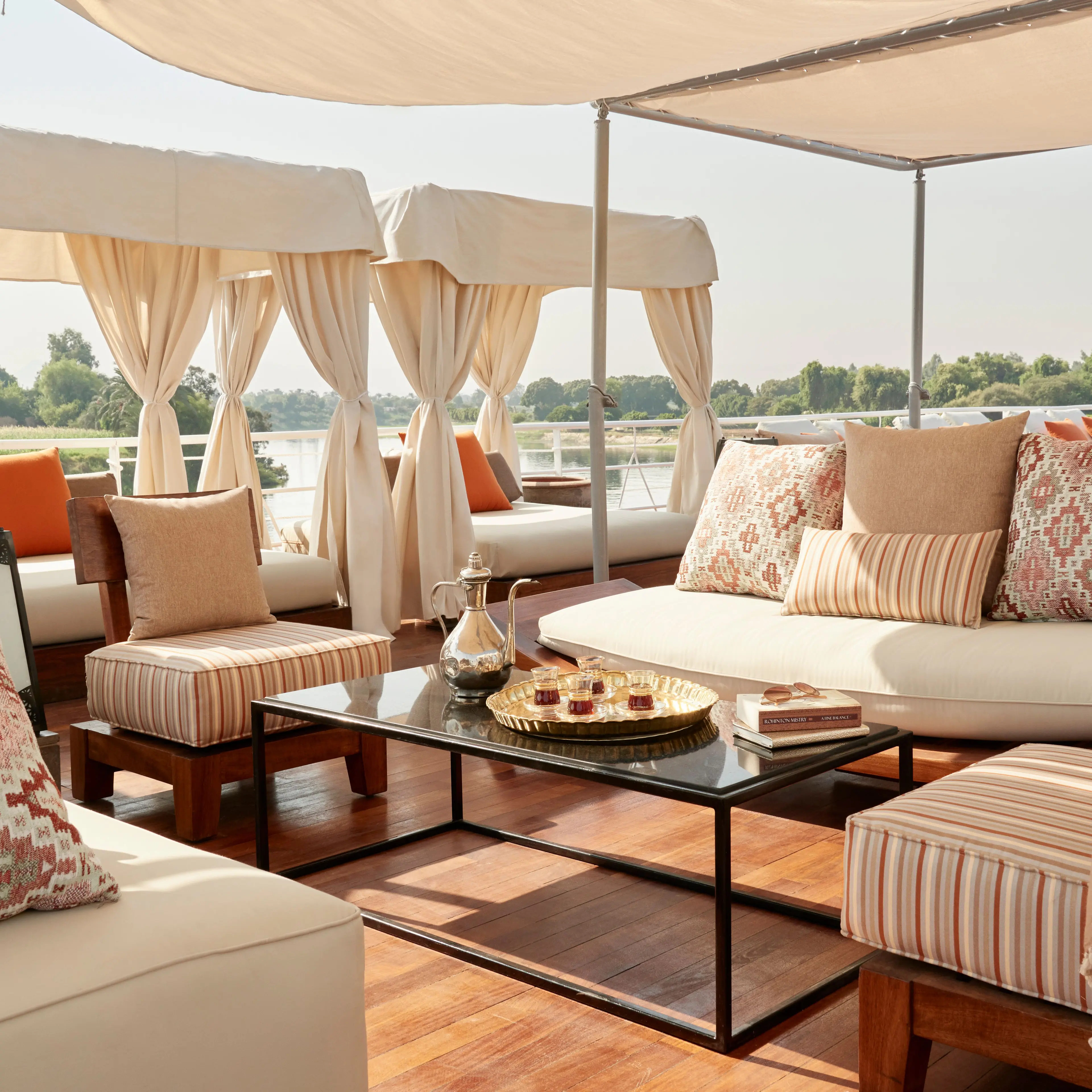 Sun deck of the Sanctuary Nile Adventurer Cruise Nile cruise